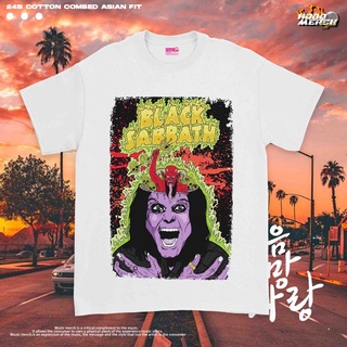 เสื้อยืดผ้าฝ้ายเสื้อยืดพิมพ์ลาย SABBATH BAND สีดํา FIRE / UNISEX / เสื้อยืดสําหรับผู้หญิงสีดําL XL  XXL 3XL