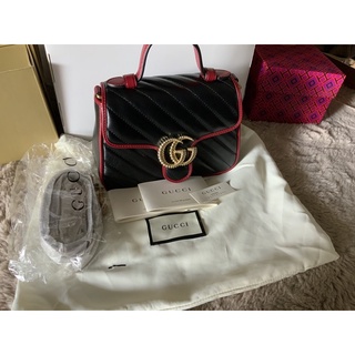 Gucci GG Marmont Mini Leather Top Handle Shoulder Bag