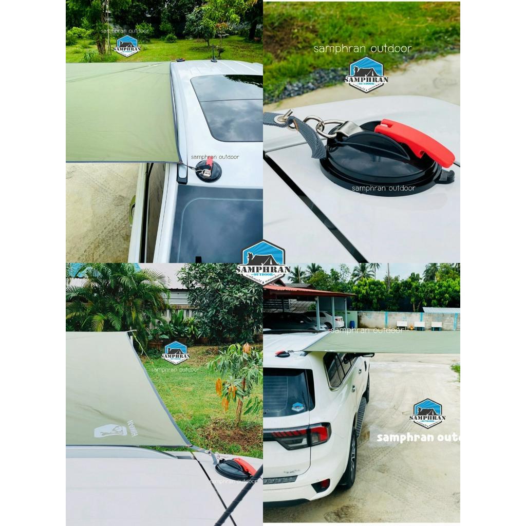 ⭐  ชุด Set ผ้าใบกางข้างรถ ขนาด 2.1×2.4 M. กางง่าย พับเก็บได้ ไม่เกะกะตัวรถ สำหรับสายแค้มป์ปิ้ง