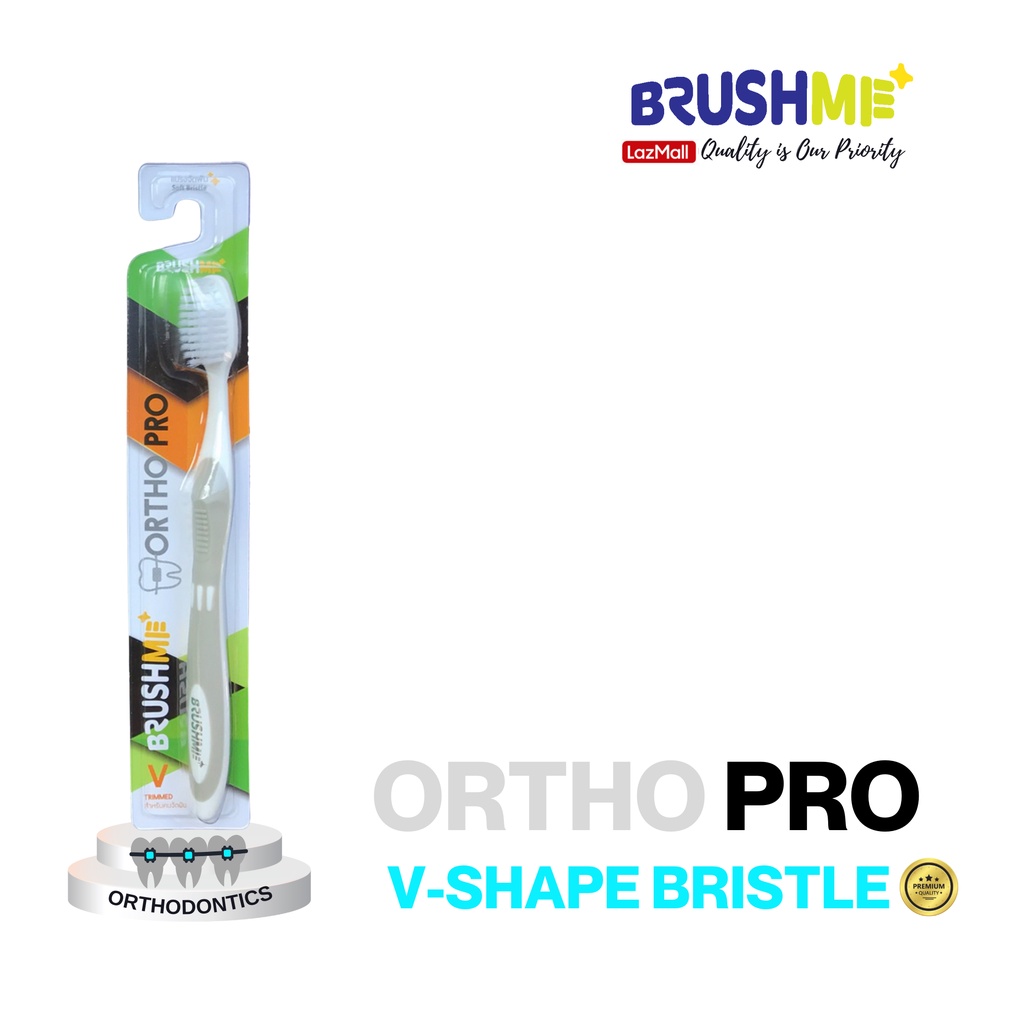 ฺBrushMe แปรงสีฟันบลัชมีสำหรับคนจัดฟันรุ่น Ortho Pro BrushMe Toothbrush for Orthodontics