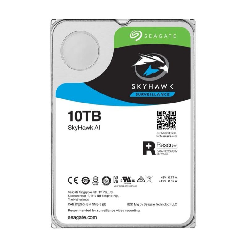 10 TB HDD (ฮาร์ดดิสก์) SEAGATE SKYHAWK AI SATA3 (ST10000VE0008)