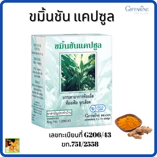 ขมิ้นชัน แคปซูล กิฟฟารีน|Tumeric capsule GIFFARINE|ยาแผนโบราณ/ยาสามัญประจำบ้าน|: บรรเทาอาการท้องอืด ท้องเฟ้อ จุกเสียด