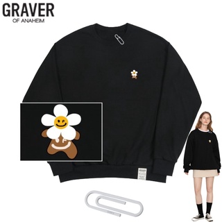 [GRAVER] 100% authentic UNISEX SWEATSHIRTS (graphic - Head Flower Bear - BLACK)