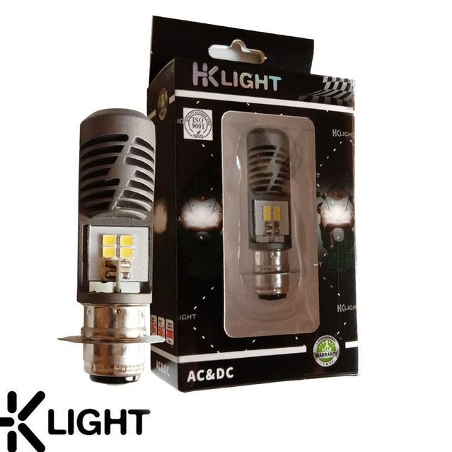 หลอดไฟหน้ารถจักรยานยนต์ HK Led 2 ด้าน 10 วัตต์สีเทา AC DC H6 ...