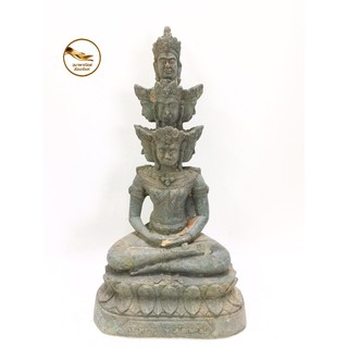 เศรษฐีนวโกฏ พระเก้าหน้า เนื้อทองเหลือง ทำผิวกรุเก่า หน้าตัก 5"