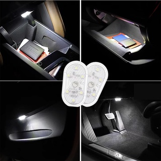 ไฟติดเพดานรถยนต์แบบไร้สาย ไฟกลางคืน ไฟ LED ชาร์จไฟด้วย USB ไฟอ่านหนังสือ (สีขาว) ไฟแปะ