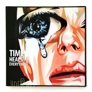 Time heals everything เวลาเยียวยาทุกสิ่ง รูปภาพ​ติด​ผนัง​ pop art การ์ตูน cartoon แต่งบ้าน ของขวัญ กรอบรูป ของสะสม