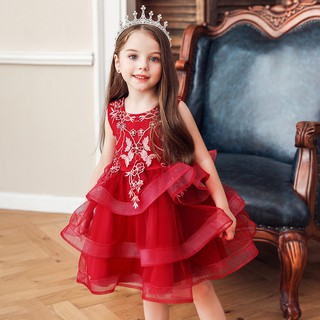 ชุดเดรสออกงานสำหรับเด็ก European and American Girl Dress