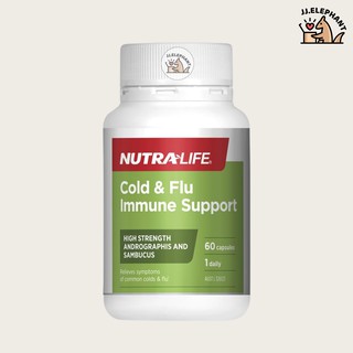 [ของแท้ นำเข้าจากออสเตรเลีย] Nutra Life Cold &amp; Flu Immune Support 60เม็ด มีฟ้าทะลายโจร เพิ่มภูมิต้านทานขั้นสุด