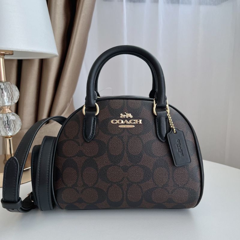 🆕️กระเป๋าCoach Sydney Satchel In Signature ca591IM/ BROWN