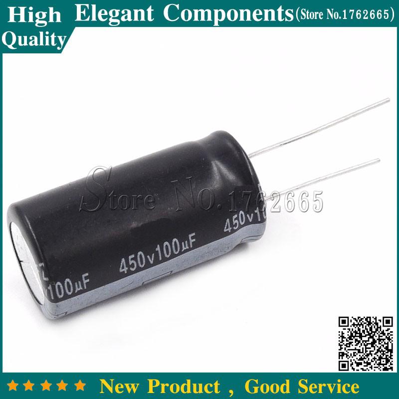 5pcs 450V100UF 18*31MM Electrolytic capacitor 100UF 450V 450 V / 100 UF 18*35mm