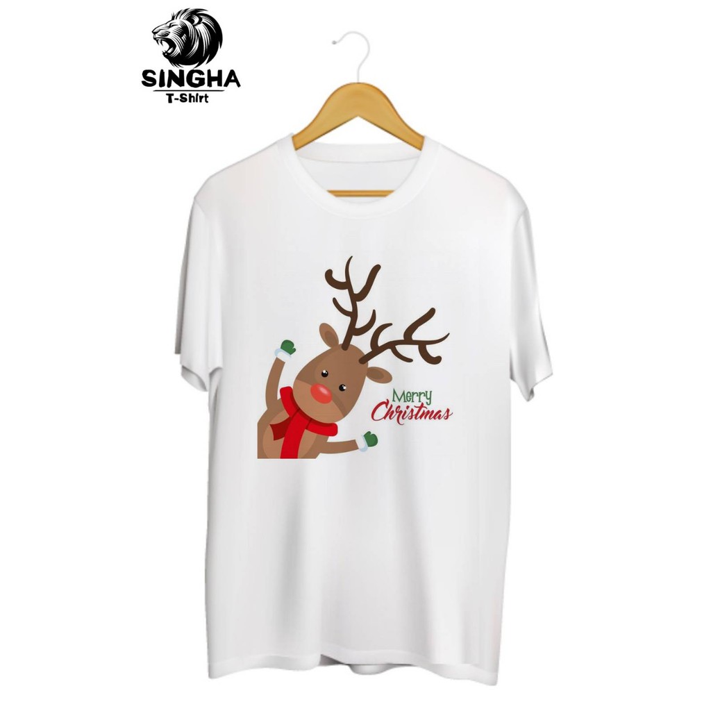 SINGHA T-Shirt Christmas Collection🎄 เสื้อยืดสกรีนลาย กวางเรนเดียร์