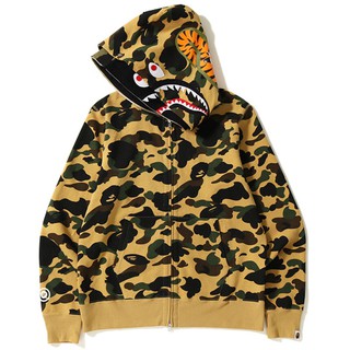 PROSPER - BAPE 1st Camo Shark Wide Full Zip Double Hoodie Yellow