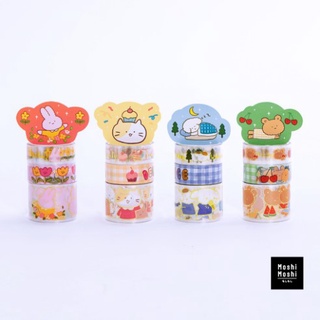 เทปตกแต่ง ลายการ์ตูน คละสี สติ๊กเกอร์ เทปตกแต่ง DIY ลายน่ารัก Moshi Moshi