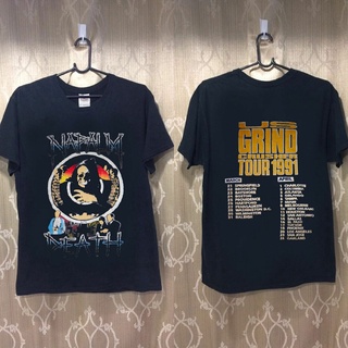 [S-5XL] Vtg Napalm Death 1991 เสื้อยืดคอกลม แขนสั้น ผ้าฝ้าย 100% พิมพ์ลาย Us Grind Crusher Tour Reprint โอเวอร์ไซซ์ ไซซ์