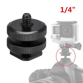 ตัวต่อ โกโปรกับกล้อง DSLR 1/4 Dual Thumb Screw Flash Cold Hot Shoe Camera Adapter Mount for GoPro l Action Camera l DSL