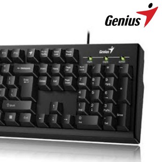 คีย์บอร์ด Genius KB-100 ให้สัมผัสการพิมพ์ที่สบาย แม่นยำ ด้วยปุ่มกดที่ออกแบบอย่างดีเยี่ยม ทนทานด้วยดีไซน์ป้องกันน้ำหรือขอ