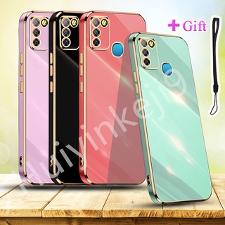 เคสโทรศัพท์มือถือ ซิลิโคนนิ่ม ชุบไฟฟ้า ขอบทอง สําหรับ Infinix Smart 5