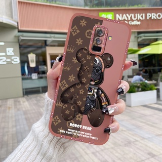 สําหรับ Samsung Galaxy A6 Plus 2018 เคสแฟชั่น หมี กันกระแทก ขอบสี่เหลี่ยม รูปแบบซิลิโคน เคสป้องกันกล้อง แบบเต็ม เคสนิ่ม