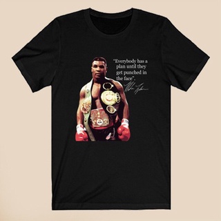 [S-5XL]เสื้อยืด พิมพ์ลาย Iron Mike Tyson Quotes สีดํา สําหรับผู้ชาย ไซซ์ S - 4XL