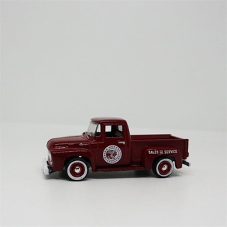 โมเดลรถยนต์ 1:64 1954 Ford pickup F-100 สีแดง