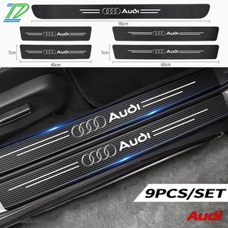 สติกเกอร์คาร์บอนไฟเบอร์ ติดประตูรถยนต์ สําหรับ Audi A3 A4 A5 A6 A7 A8 Q2 Q3 Q4 Q5 Q6 Q7 Q8 TT Sline