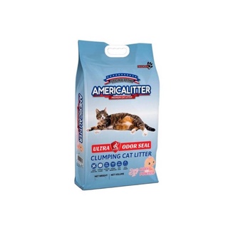 AmericaLitter Ultra Clumping odor seal ทรายแมวภูเขาไฟ เกาะตัวดี ไม่เหม็น สูตรจับตัวเป็นก้อนเร็ว 10 L