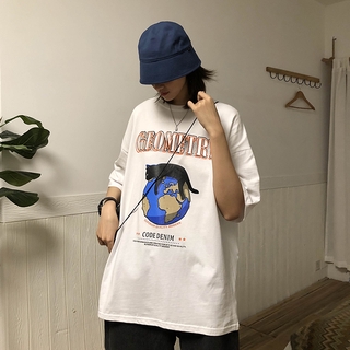 [MISS SUMEY] เสื้อยืดการ์ตูนคอกลมแขนสั้นสไตล์เกาหลีสำหรับผู้หญิง