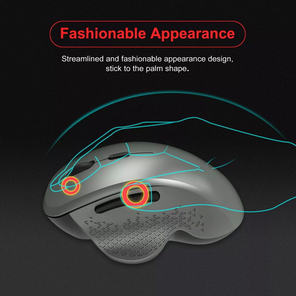 PROTOTYPE Ergonomic Wireless Mouse เมาส์ไร้สาย 2.4G USB เมาส์เพื่อสุขภาพ ลดความเมื่อยล้าตามหลัก ergonomic