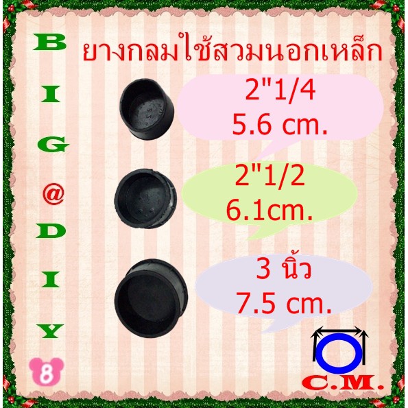 2.1/4,2.1/2,3นิ้ว  ยางกลมครอบนอกเหล็ก