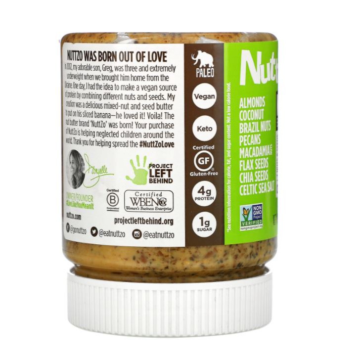 Nuttzo เนยถั่ว ธัญพืช Keto butter 7 Nuts Seeds Crunchy 12 oz (340 g