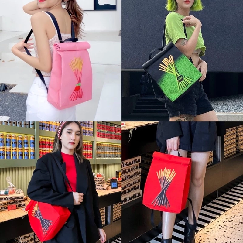 กระเป๋าเป้สะพายหลัง IKEA STARBUCK MCdonald ทรงถุงกระดาษพับ โพลีเอสเตอร์ thumbnail 6