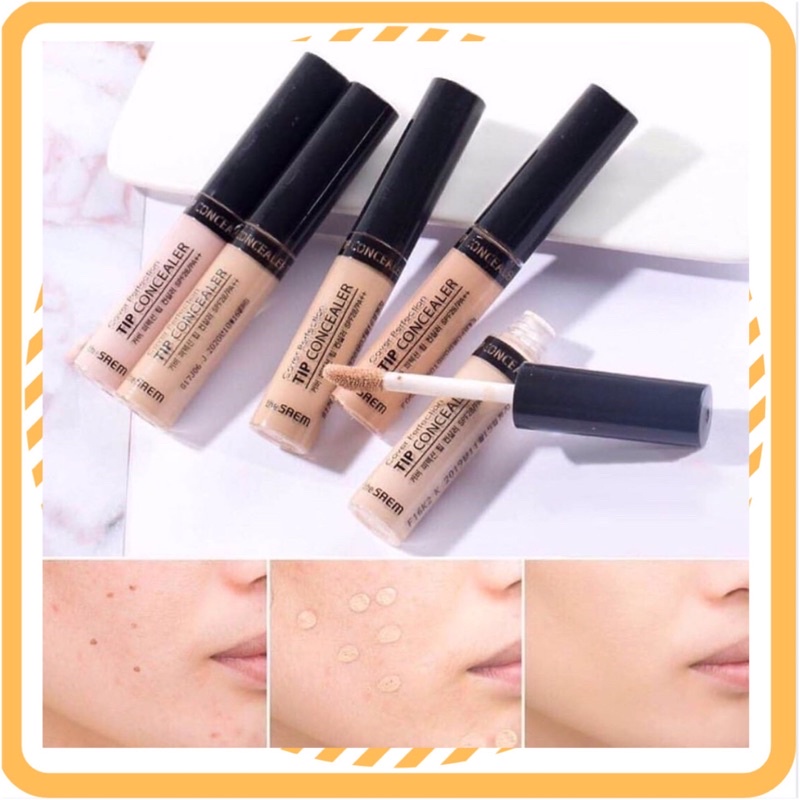 Clearance ปิดกิจการ ของแท้//ของใหม่ The Saem Cover Perfection Tip Concealer SPF 28 PA+++
