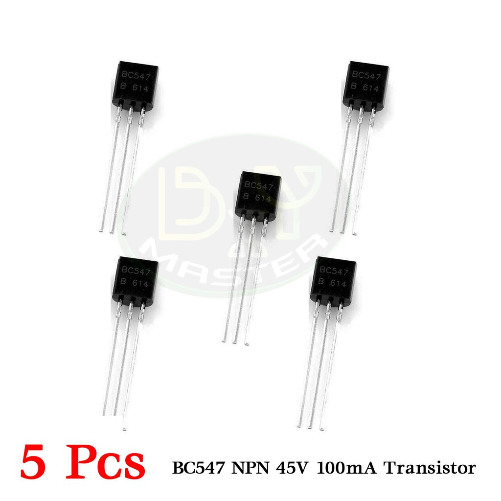 5 ชิ้น BC547 45V 100mA NPN Amplifier Transistor