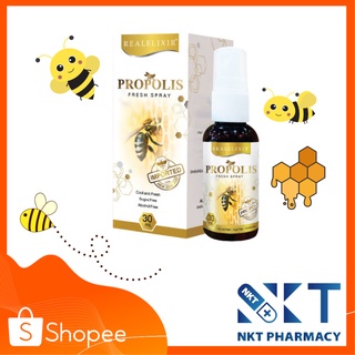 Real Elixir Propolis Fresh Spray 30 ml. ดับกลิ่นปาก ชุ่มคอ ฆ่าเชื้อ ในช่องปากและลำคอ