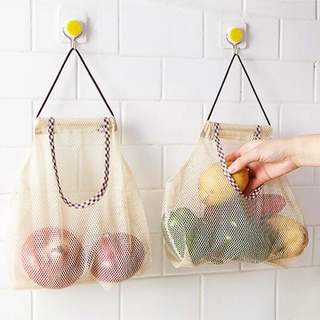 1Pc Kitchen Portable Hangable Fruit Vegetable Storage Net Bag / Reusable Onion Garlic Large Capacity Storage Bag