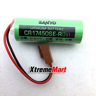 แบตเตอรี่ Sanyo CR17450SE-R 3V CR17450 ขั้วสีน้ำตาล Li-ion PLC Battery (ก้อนละ)