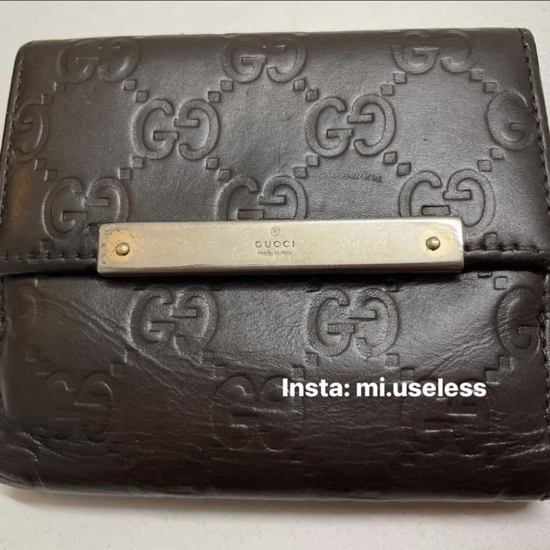 Gucci✨GG Supreme bifold wallet leather ส่งต่อมือสองของแท้