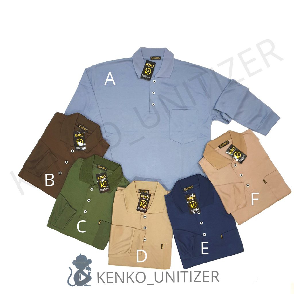 KENKO DPP (XL) เสื้อโปโลผู้ชายคอปก Wangki แขนยาว ธรรมดา กระเป๋าผู้ใหญ่ mangset DK40s