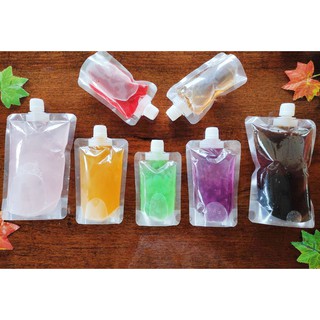 ถุงใสใส่ของเหลวฝาเกลียว ปากกว้าง 1.5cm ขนาด 100ml 200ml 250ml 300ml 380ml 500ml (50ใบ)