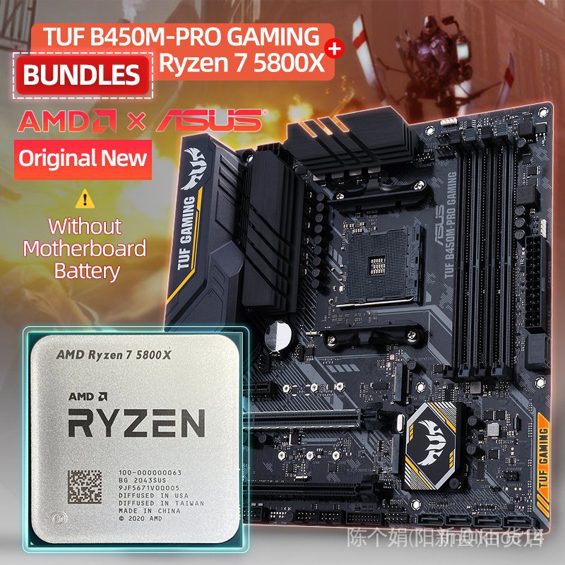 AMD New Kit Ryzen 7 5800X R7 5800X CPU + Asus TUF B450M PRO GAMING