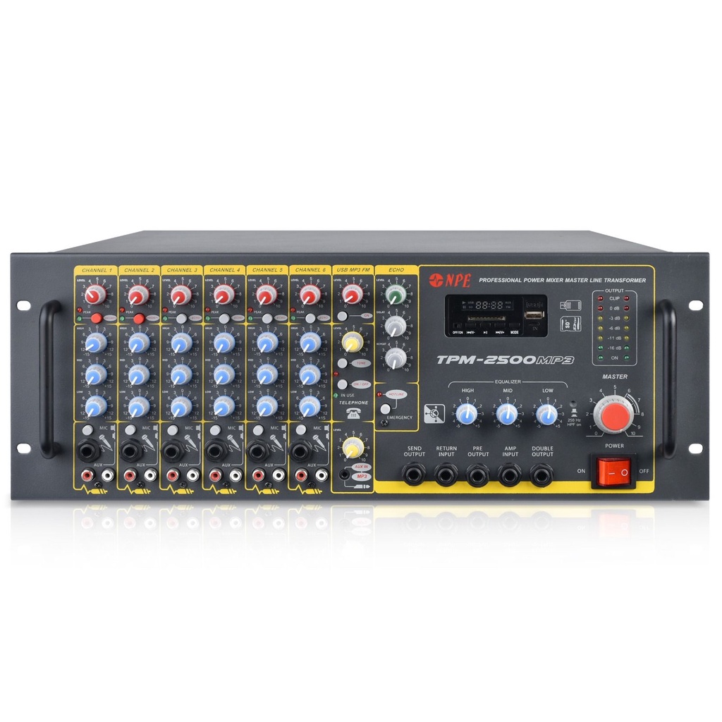 NPE TPM-2500MP3 เครื่องขยายเสียง แอมป์ขยายเสียง แอมปลิไฟเออร์ TRANSFORMER POWER MIXER 2,500W