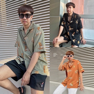 🔥🔥Hot🔥🔥 เสื้อฮาวายลายเสือ🐅 เสื้อเชิ้ตฮาวาย hawaii เชิ้ตเกาหลี ผ้านิ่ม ไม่ต้องรีด ใส่สบาย พร้อมส่ง