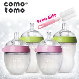 [Made In USA]  Comotomo ขวดนมขวดนม Botol Susu Comotomo Natural จุกนม Comotomo จุกนมซิลิโคนสำหรับเด็ก Anti-Flatulence Peristaltic 5oz 150ml 8oz 250ml ขวดนมคอกว้าง Botol Susu Comotomo Puting Susu Comotomo