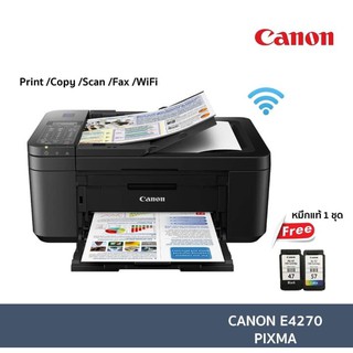 เครื่องปริ้นเตอร์มัลติฟังก์ชันอิงค์เจ็ท Canon PIXMA E4270 พิมพ์ไร้สาย ฟังก์ชันครบ All-in-One ทุกความต้องการ