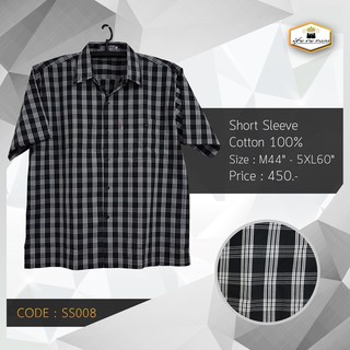 BIG เสื้อเชิตพิมพ์ลายสก็อต SS008