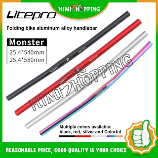 Litepro แฮนด์บาร์จักรยาน อะลูมิเนียมอัลลอย แบบตรง ขนาด 25.4 * 580 540 มม. สําหรับรถจักรยานเสือภูเขา MTB 6061