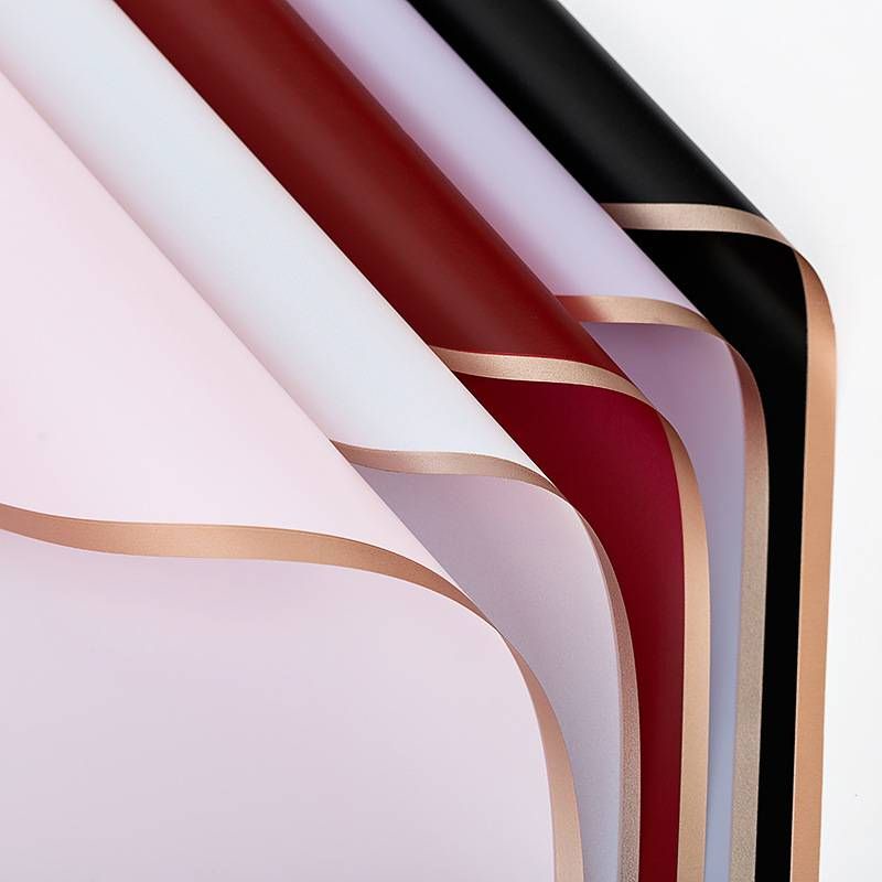 กระดาษขอบทอง สวยหรู ❤️พร้อมส่งนะคะ❤️ กระดาษห่อดอกไม้ กันน้ำ แพ๊คละ 20 แผ่น - รูปที่ 4