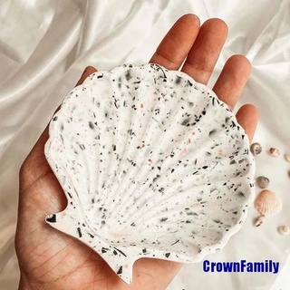 ( Crownfamily ) ถาดแม่พิมพ์ซิลิโคน รูปเปลือกหอย สําหรับทําเครื่องประดับคอนกรีต