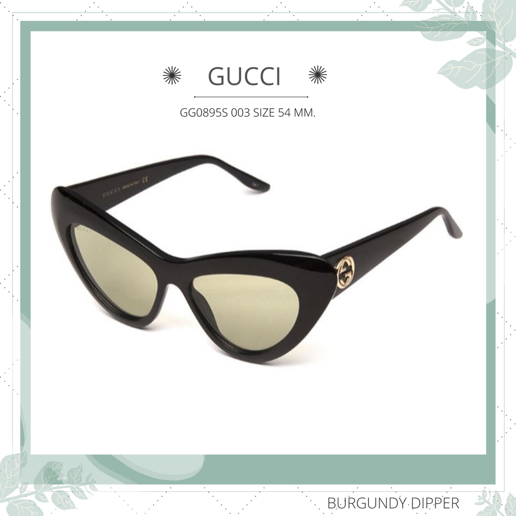 แว่นกันแดด GUCCI : GG0895S 003 SIZE 54 MM. (BLACK-BLACK-GREEN)